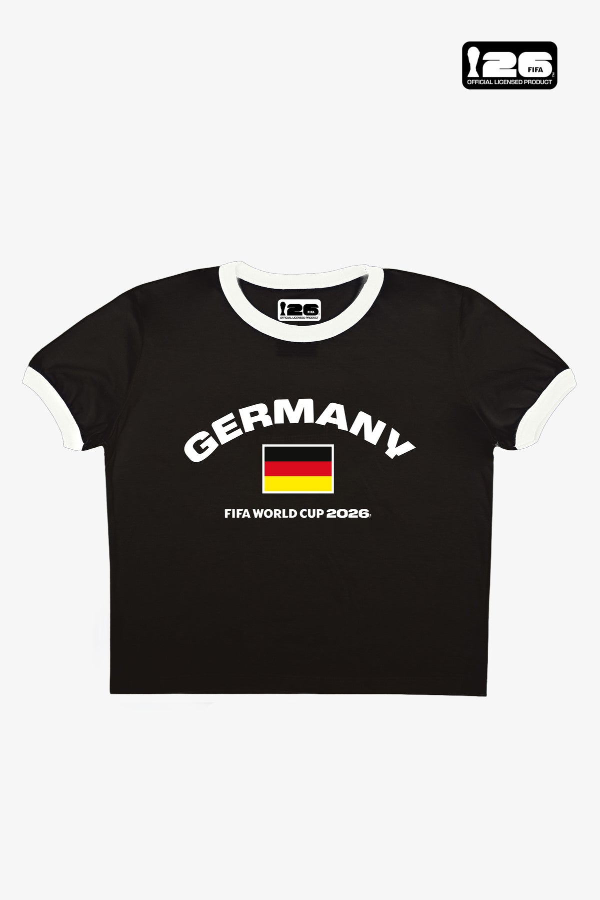 FIFA World Cup 2026™ Deutschland Cropped Ringer T-Shirt - Schwarz