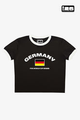 FIFA World Cup 2026™ Deutschland Cropped Ringer T-Shirt - Schwarz