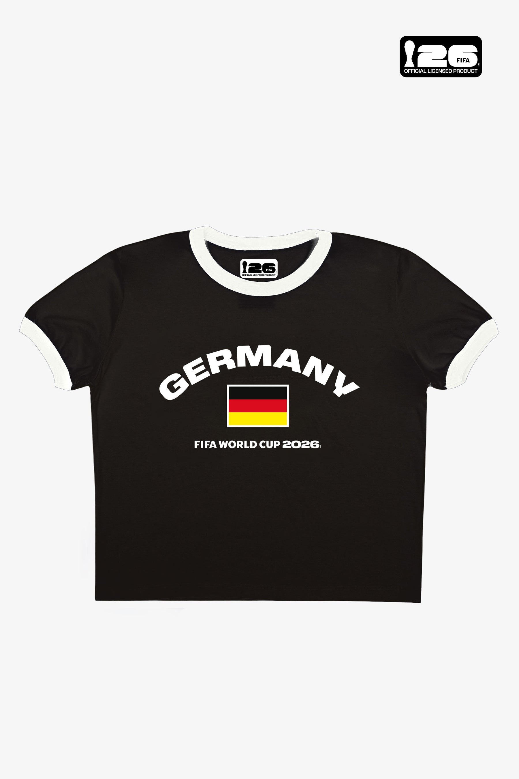 FIFA World Cup 2026™ Deutschland Cropped Ringer T-Shirt - Schwarz