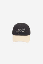 P/C x Smiley: Tired of Being Tired Dad Cap - Faded Black / Ivory