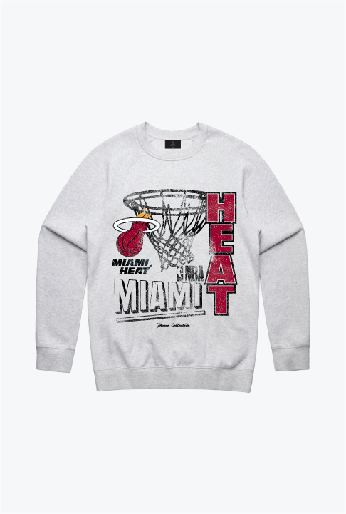 Miami Heat Basketball Net Crewneck - Ash 