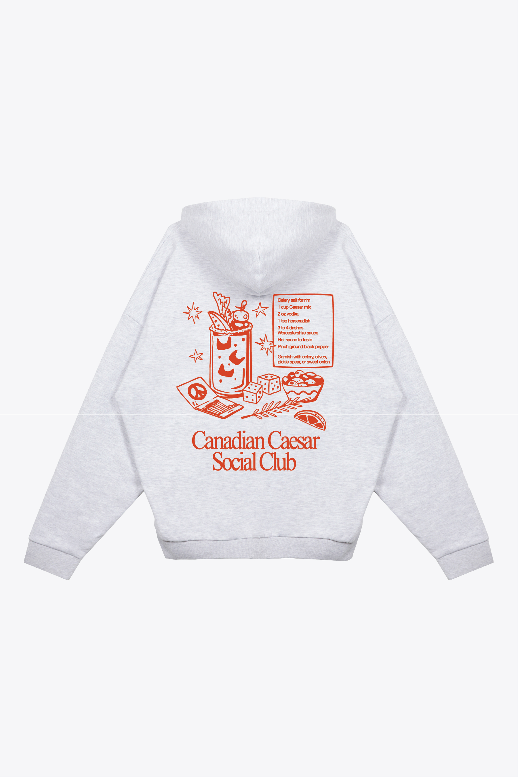 Canadian Caesar Club: Cheers To Peace Heavyweight Hoodie - Ash