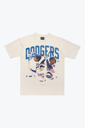 Los Angeles Dodgers Team Heavyweight T-Shirt - Ivory