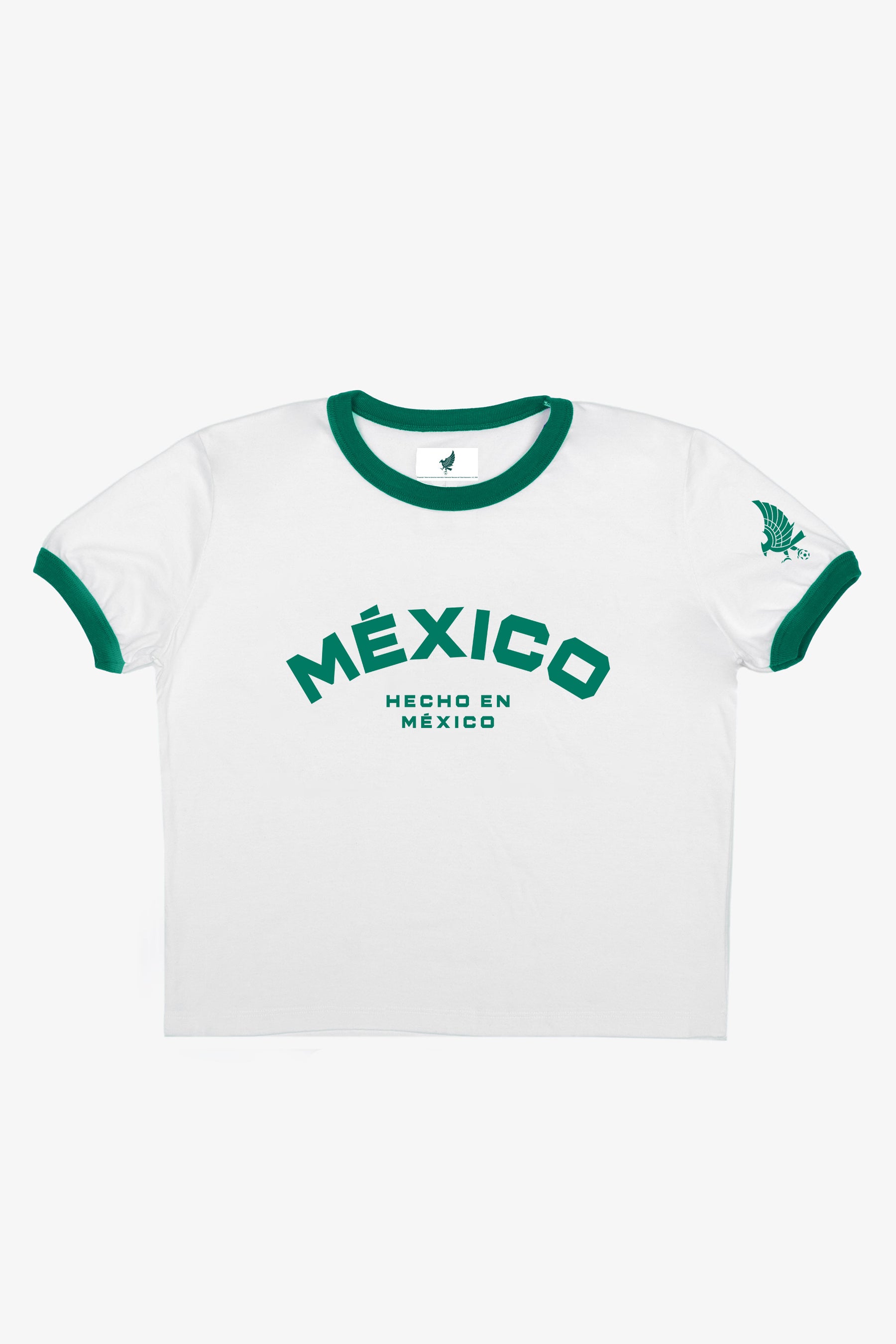 Mexico Cropped Ringer T-Shirt - White