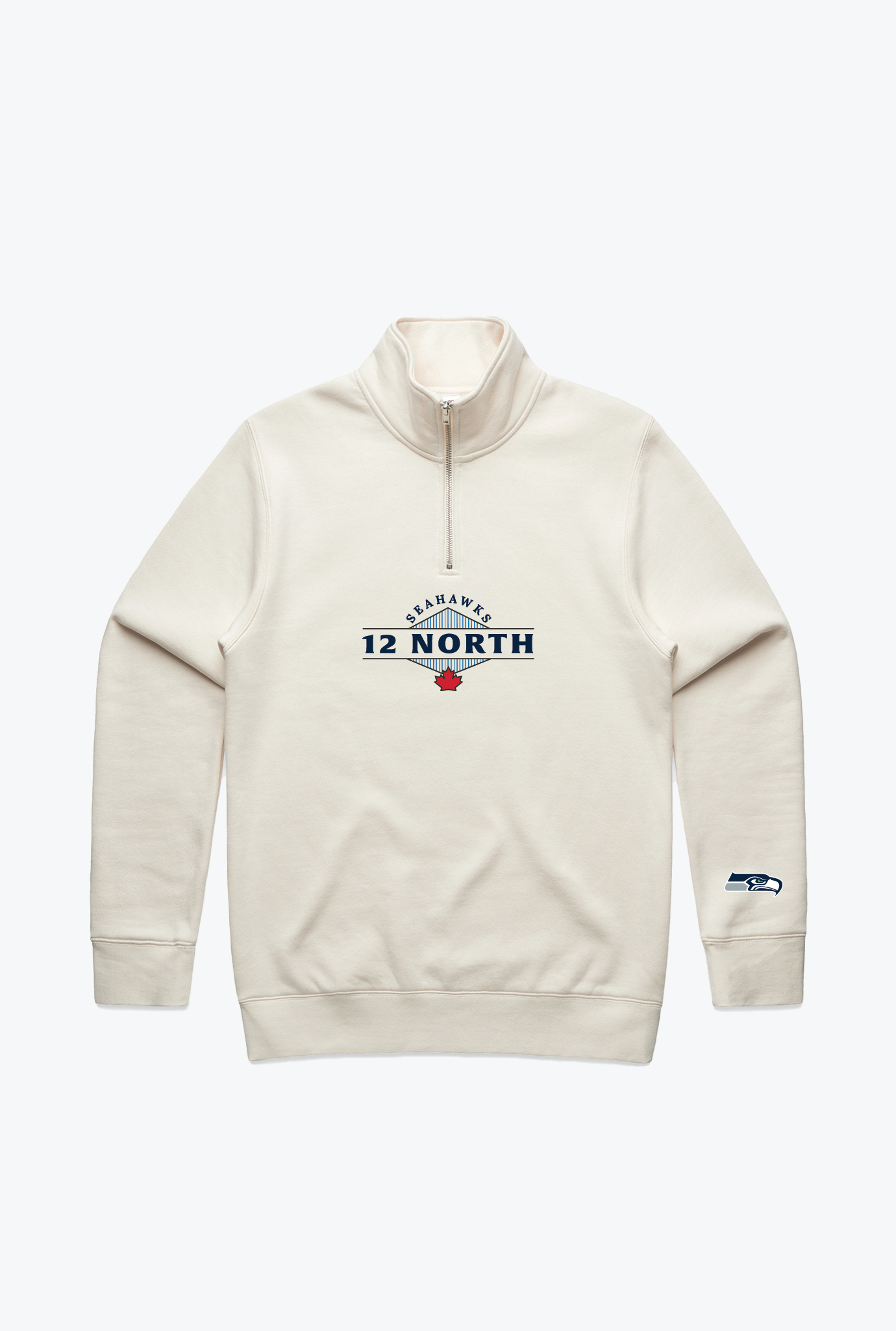 Seattle Seahawks 12 North Quarter Zip - Ivory