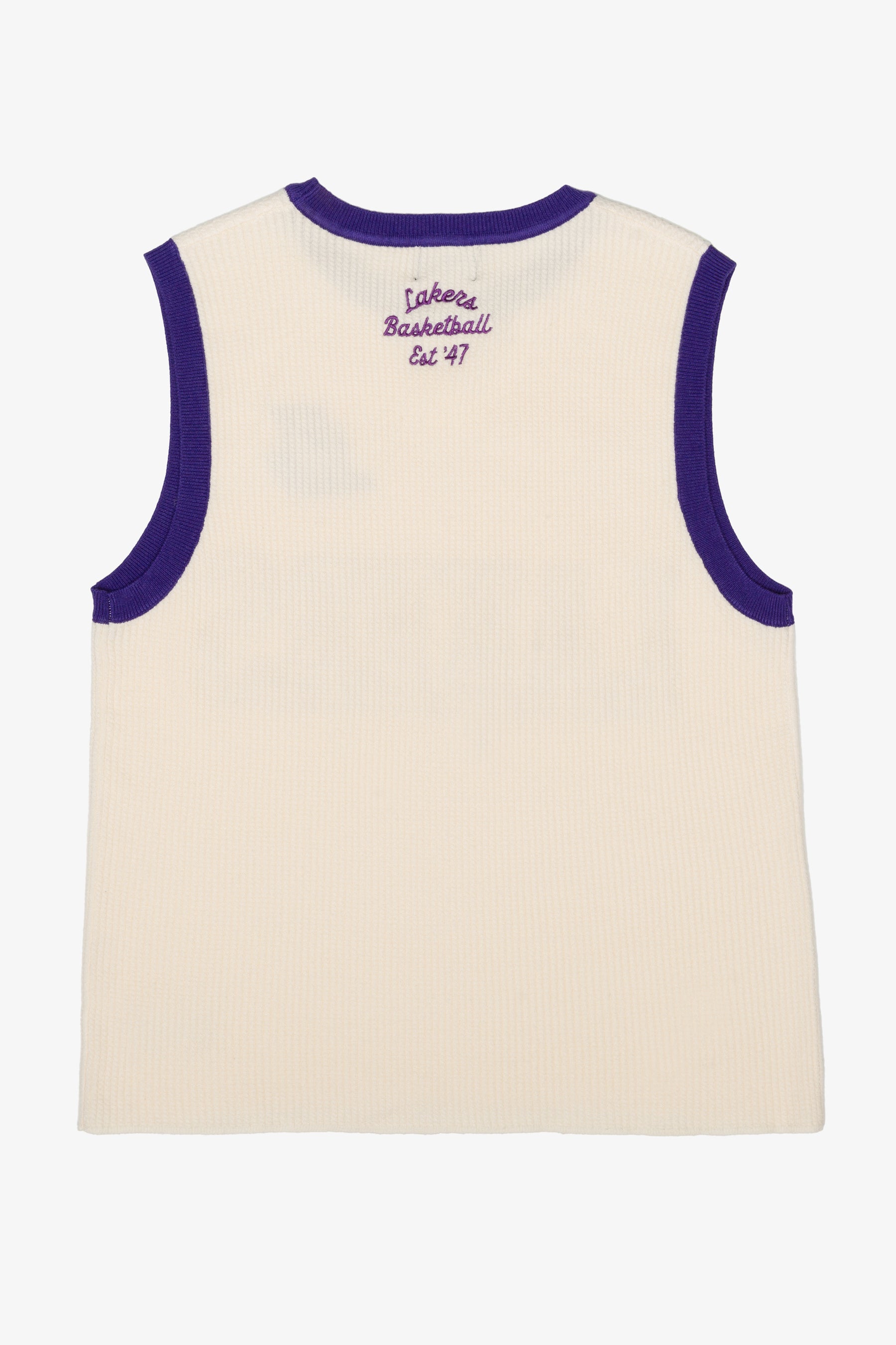 Maillot de basketball tricoté des Lakers de Los Angeles - Ivoire