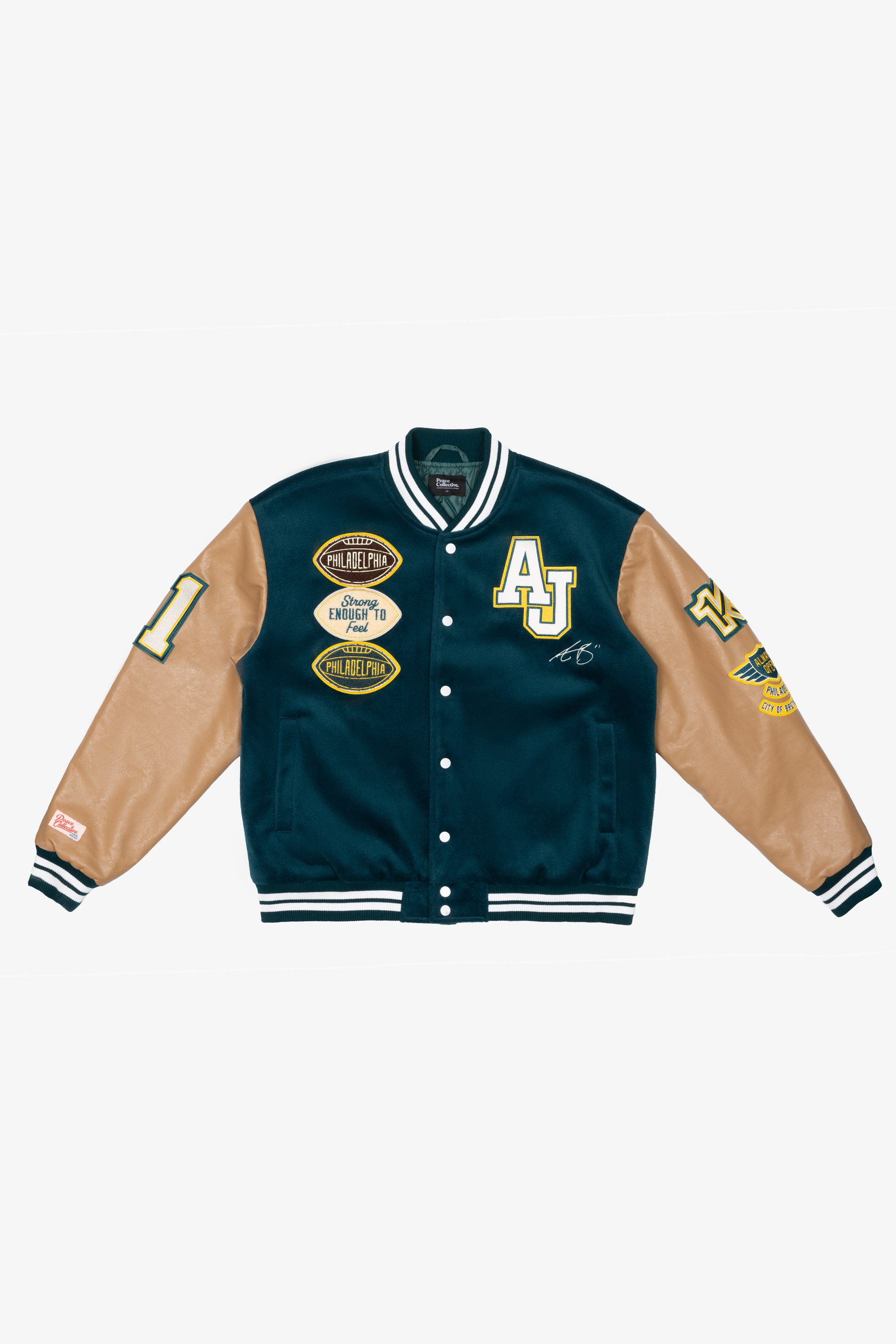 P/C x AJ Brown Varsity Jacket - Green