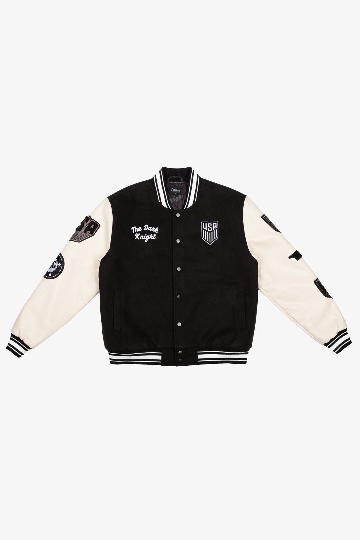 US Soccer x DC Comics Batman Nylon-Collegejacke – Schwarz