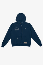 Peace Pigment Dye Heavyweight Full Zip Hoodie - Navy