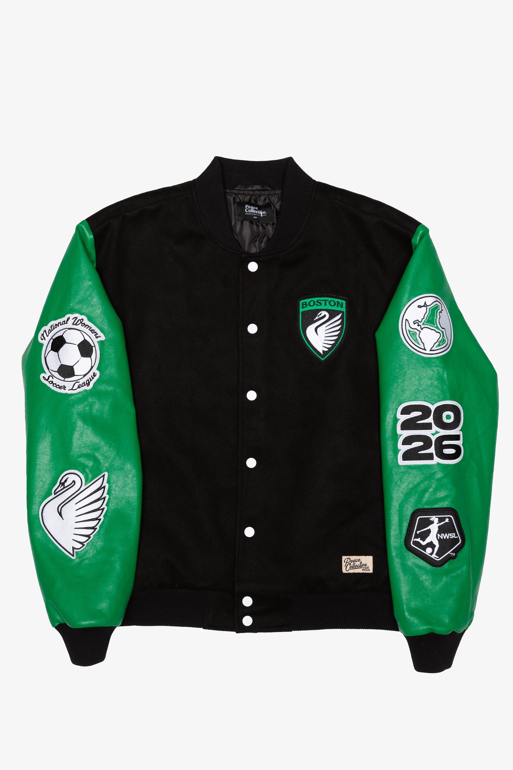 Boston Legacy FC Patchwork Letterman Jacket - Black / Green