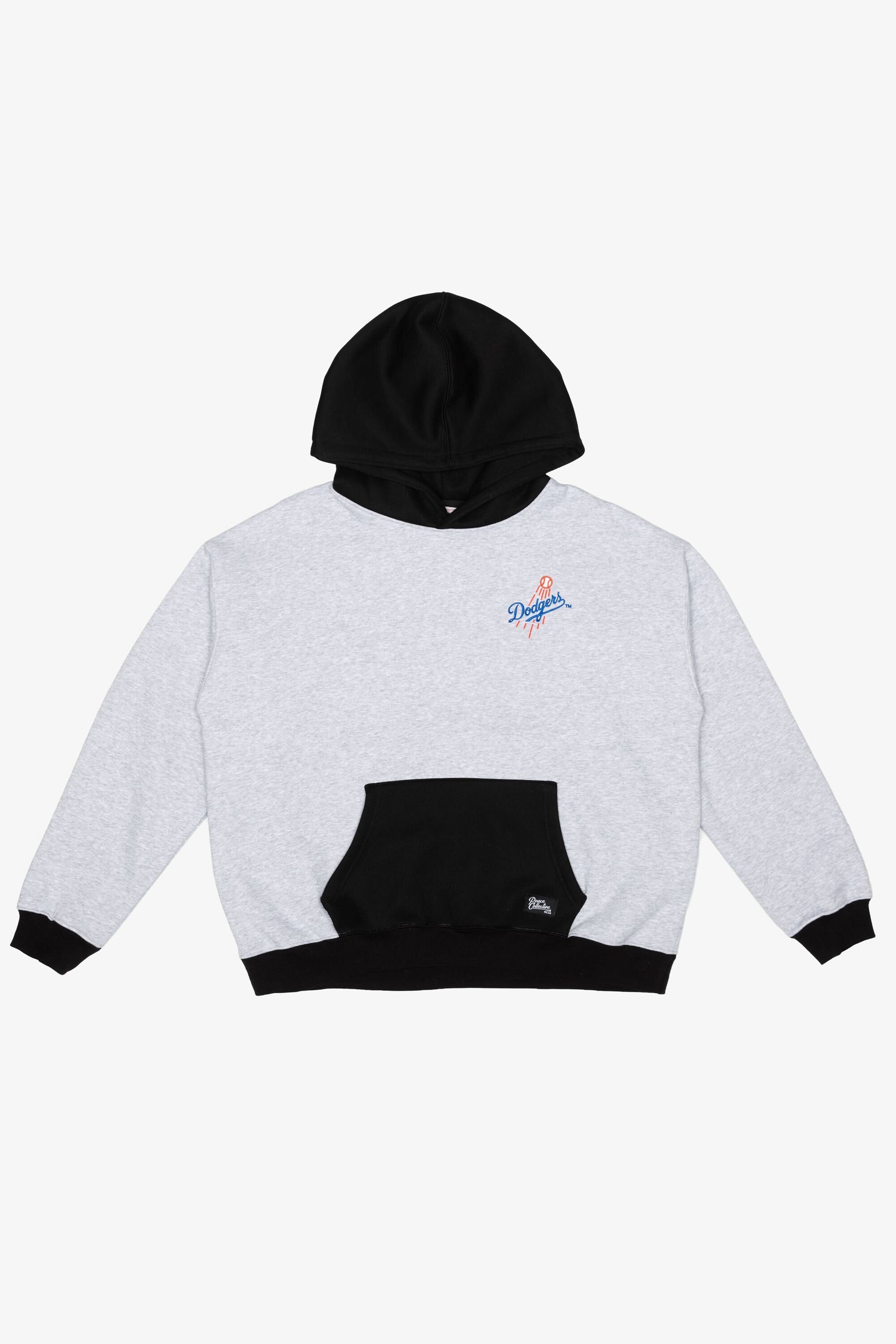 Los Angeles Dodgers Colour Block Heavyweight Hoodie - Black / Grey