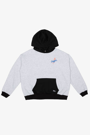 Los Angeles Dodgers Colour Block Heavyweight Hoodie - Black / Grey