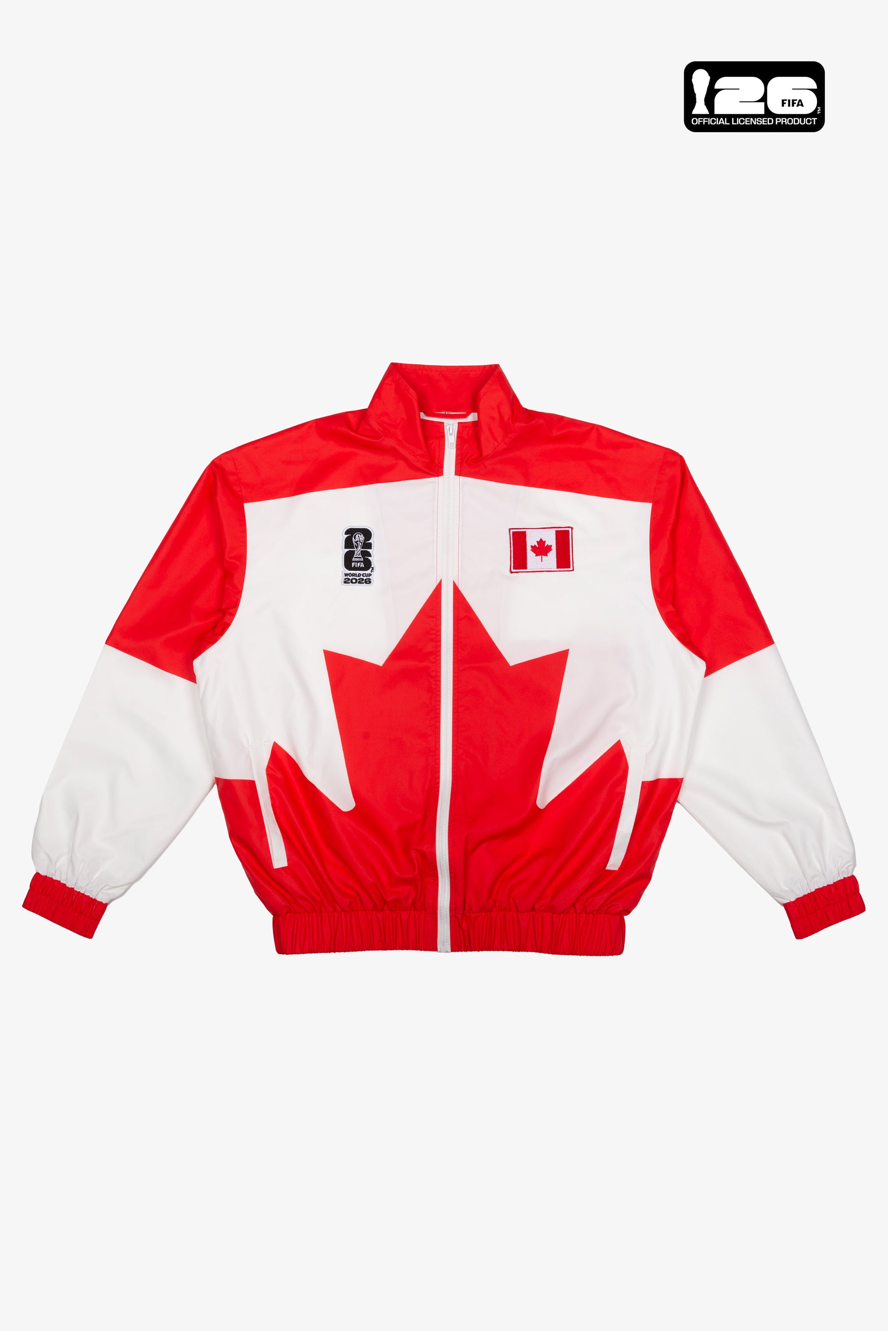 FIFA Weltmeisterschaft 2026™ Kanada Nylon-Trainingsjacke – Weiß/Rot