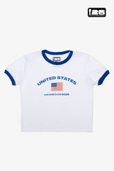 FIFA World Cup 2026™ USA Cropped Ringer T-Shirt - Weiß