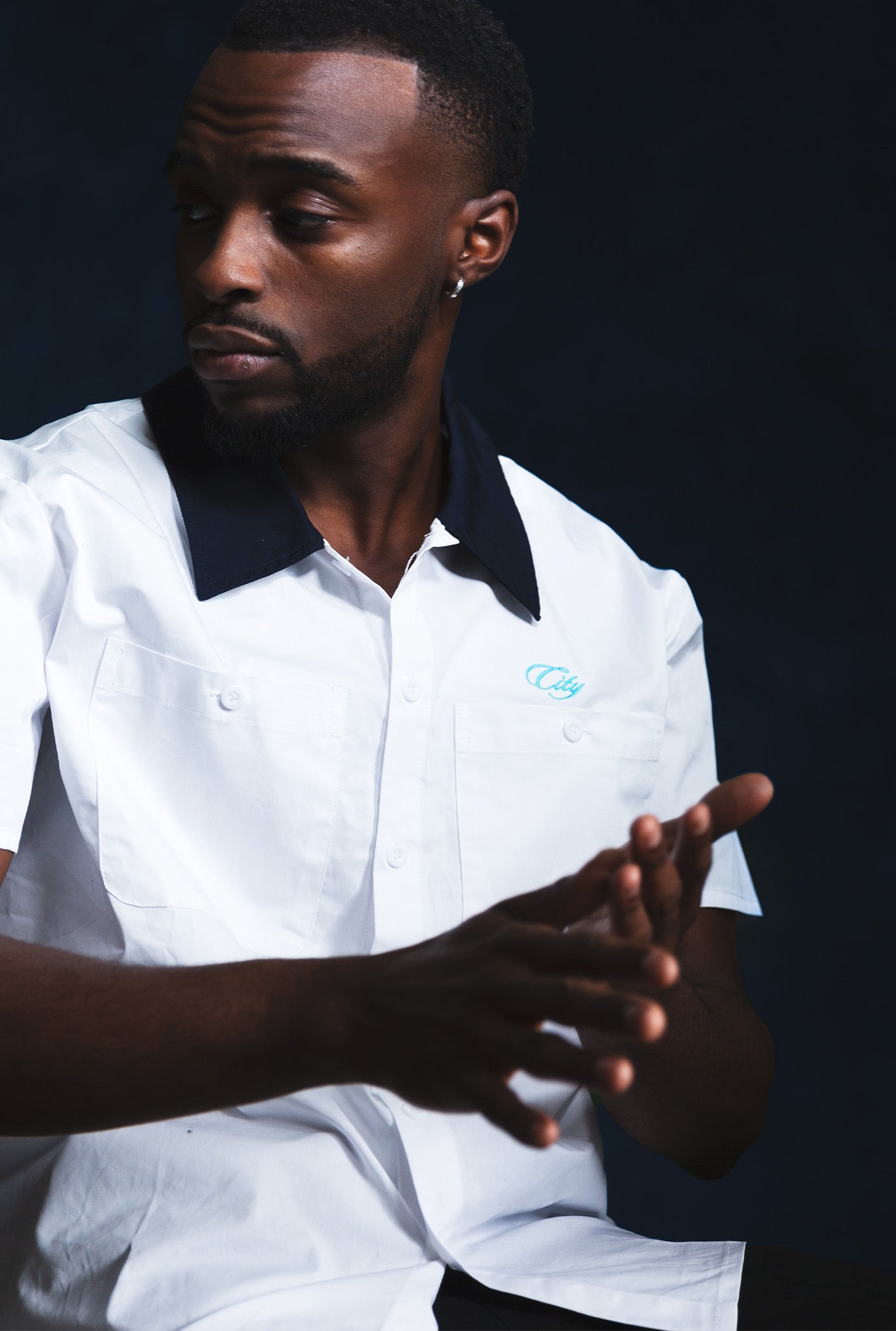 Manchester City Short Sleeve Button-Up - White