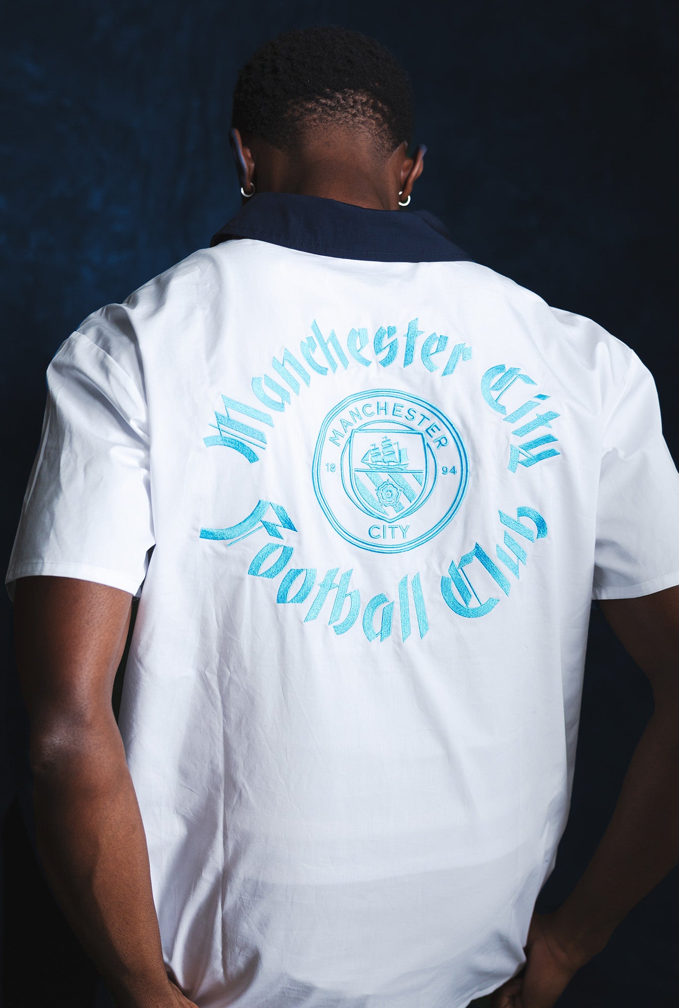 Manchester City Short Sleeve Button-Up - White