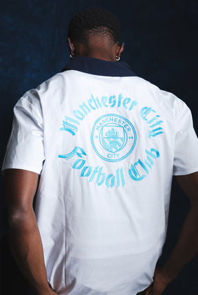 Manchester City Short Sleeve Button-Up - White