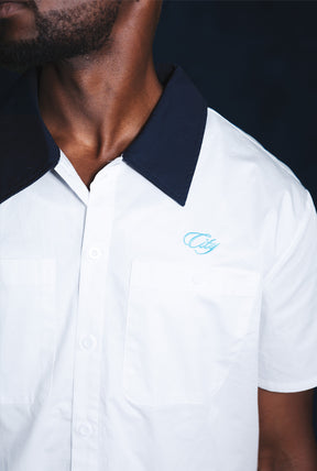 Manchester City Short Sleeve Button-Up - White