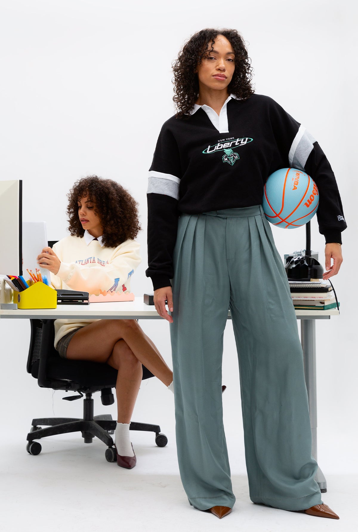 New York Liberty Vintage Oversized Rugby - Black / Grey