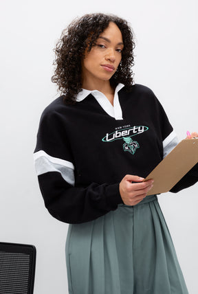New York Liberty Vintage Oversized Rugby - Black / Grey