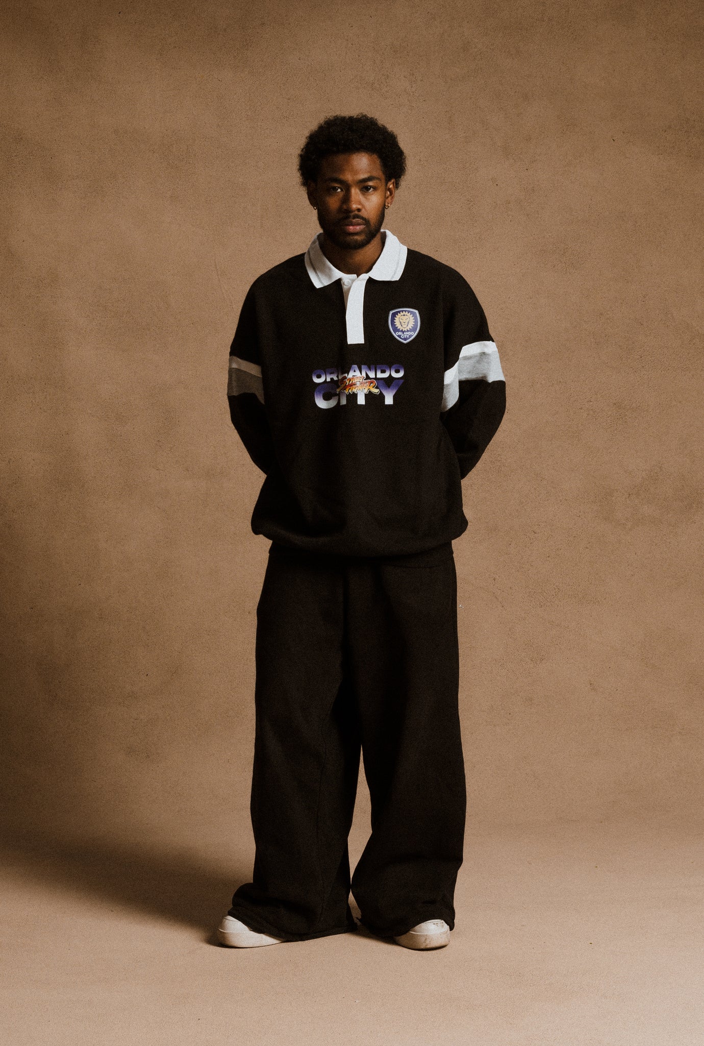 Orlando City SC x Street Fighter Oversized Rugby - Black / White