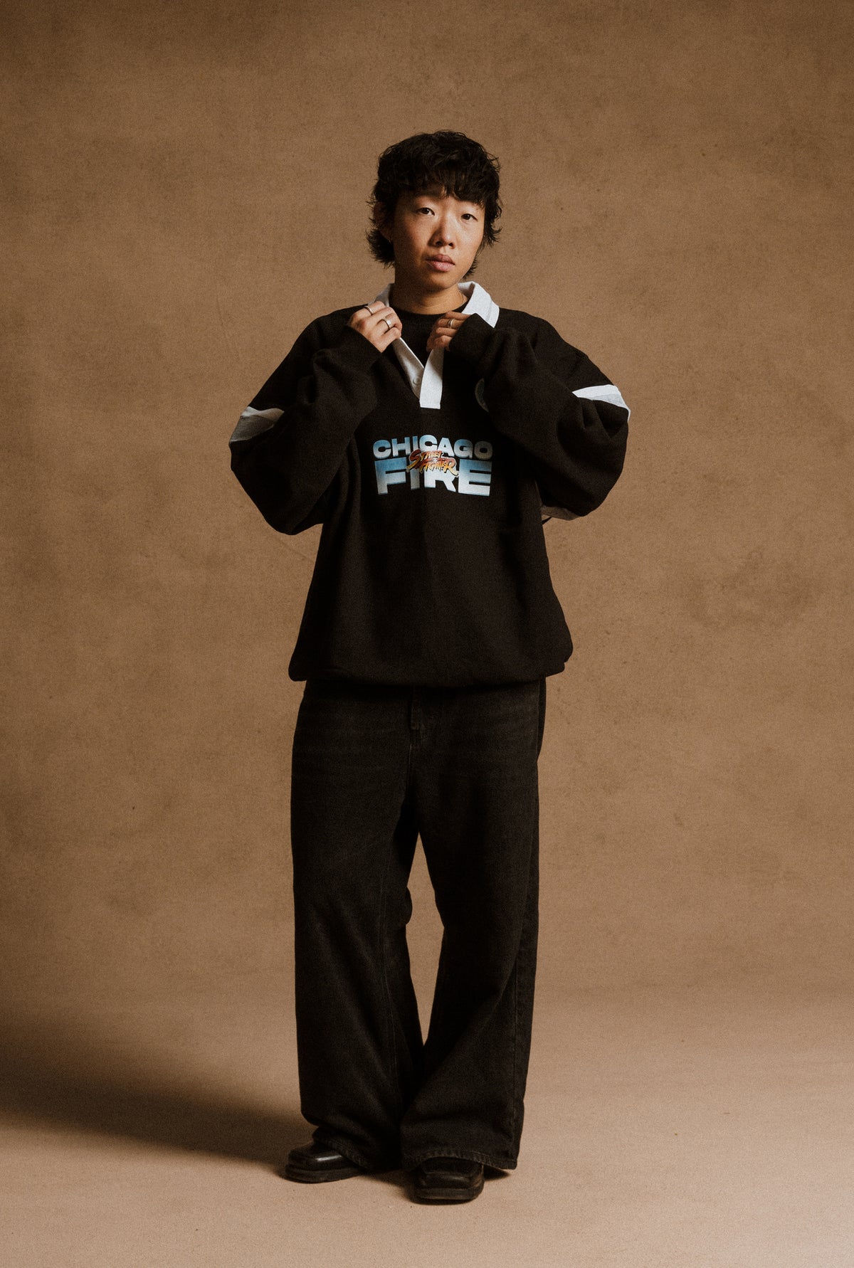 Chicago Fire FC x Street Fighter Oversized Rugby - Black / White