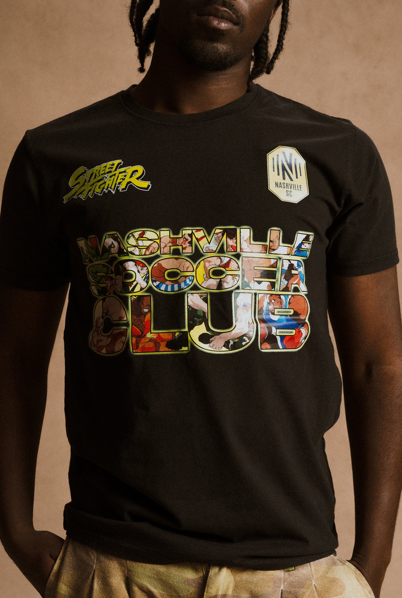Nashville SC x Street Fighter Character Premium T-Shirt - Black