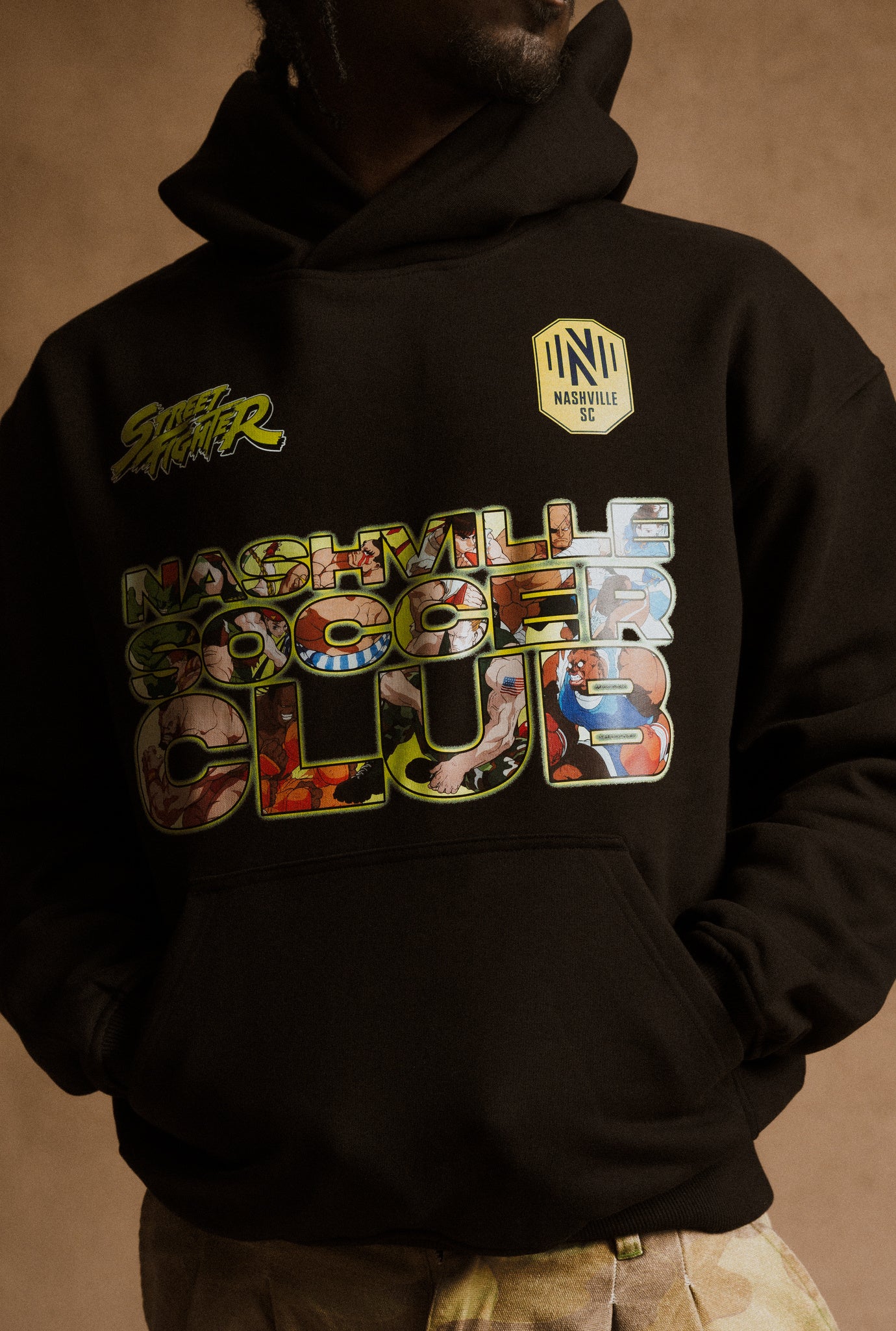 Nashville SC x Street Fighter Character Heavyweight Hoodie - Black