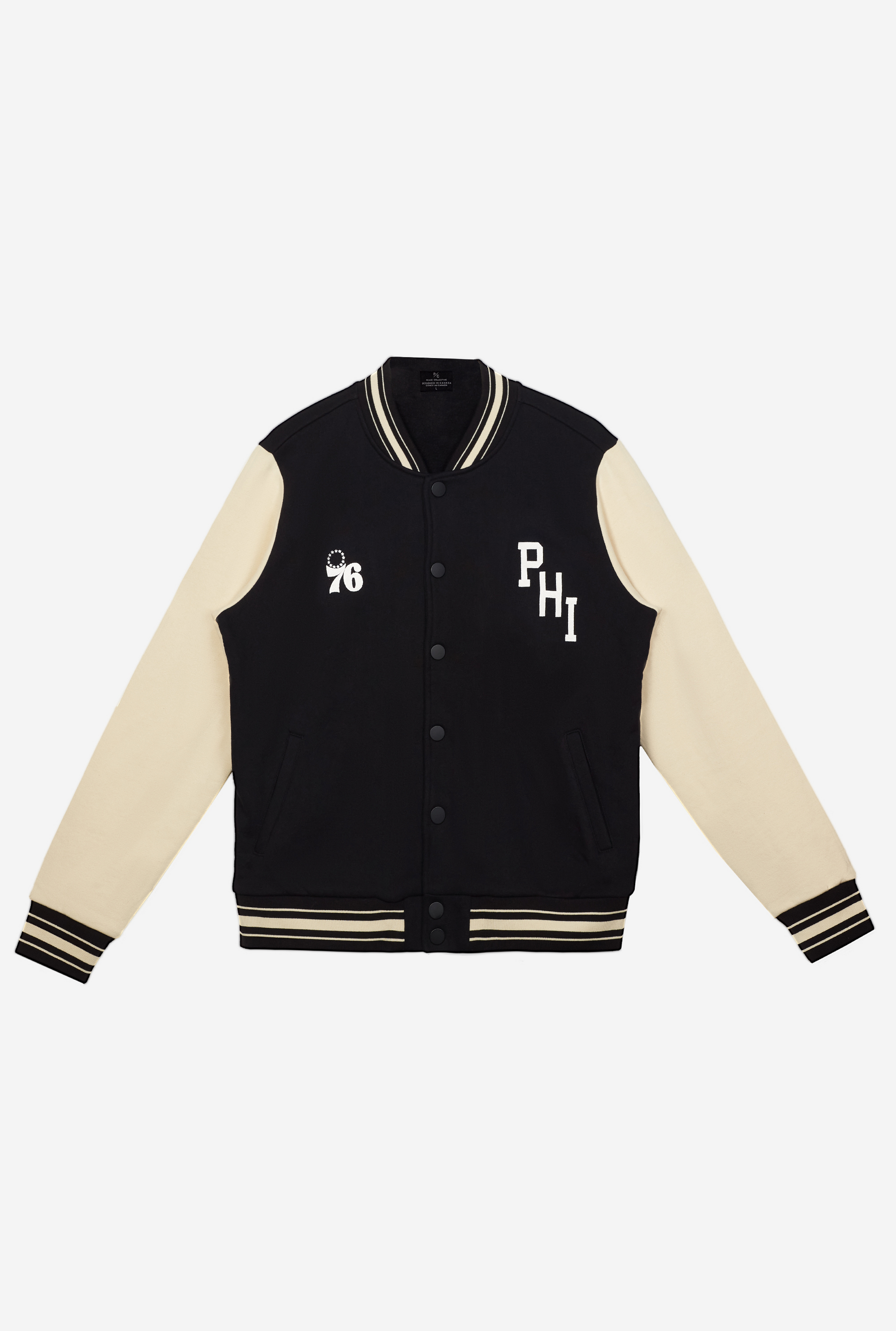 Basketball Lives in Philly Letterman Jacket - Black/Cream