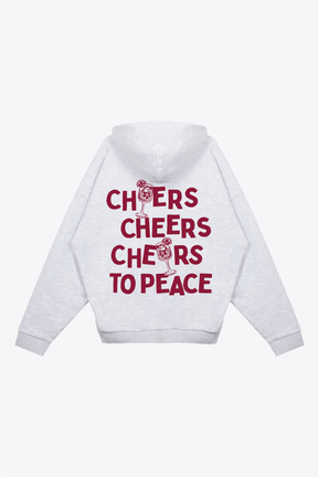 Sangria Club: Cheers To Peace Heavyweight Hoodie - Ash