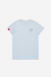 Toronto Blue Jays x Hazel Mae Cropped T-Shirt - Baby Blue