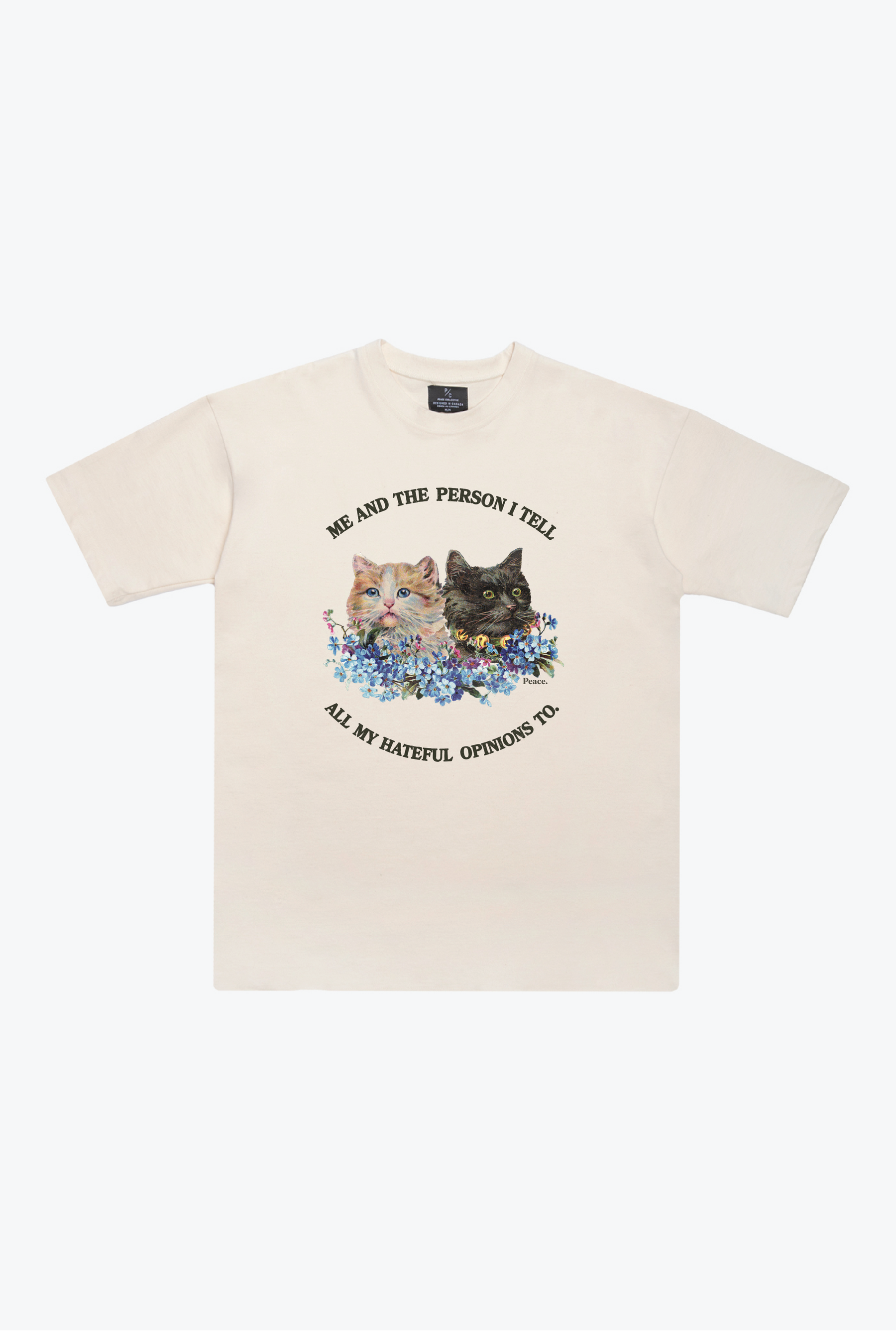Opinionated Cat Heavyweight T-Shirt - Ivory
