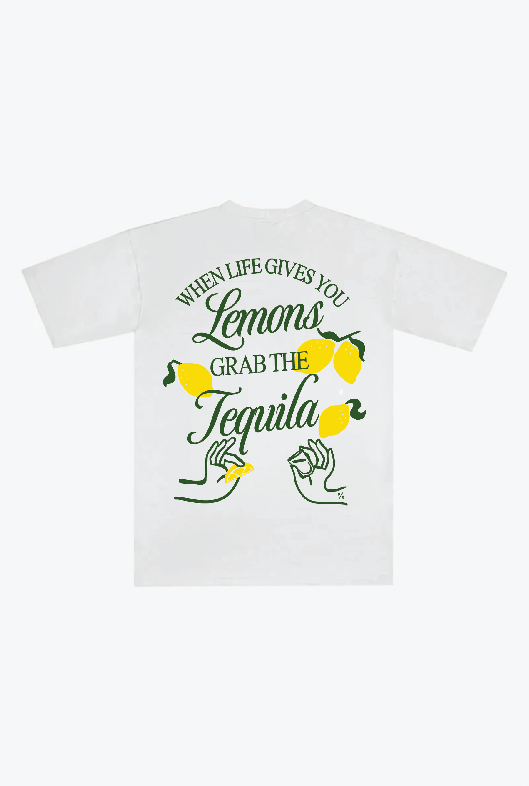 T-shirt épais « Quand la vie te donne des citrons » - Blanc