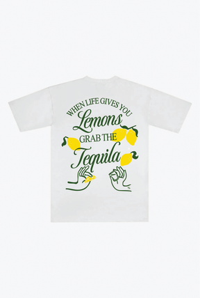 T-shirt épais « Quand la vie te donne des citrons » - Blanc