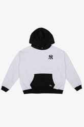 New York Yankees Colour Block Heavyweight Hoodie - Black / Grey