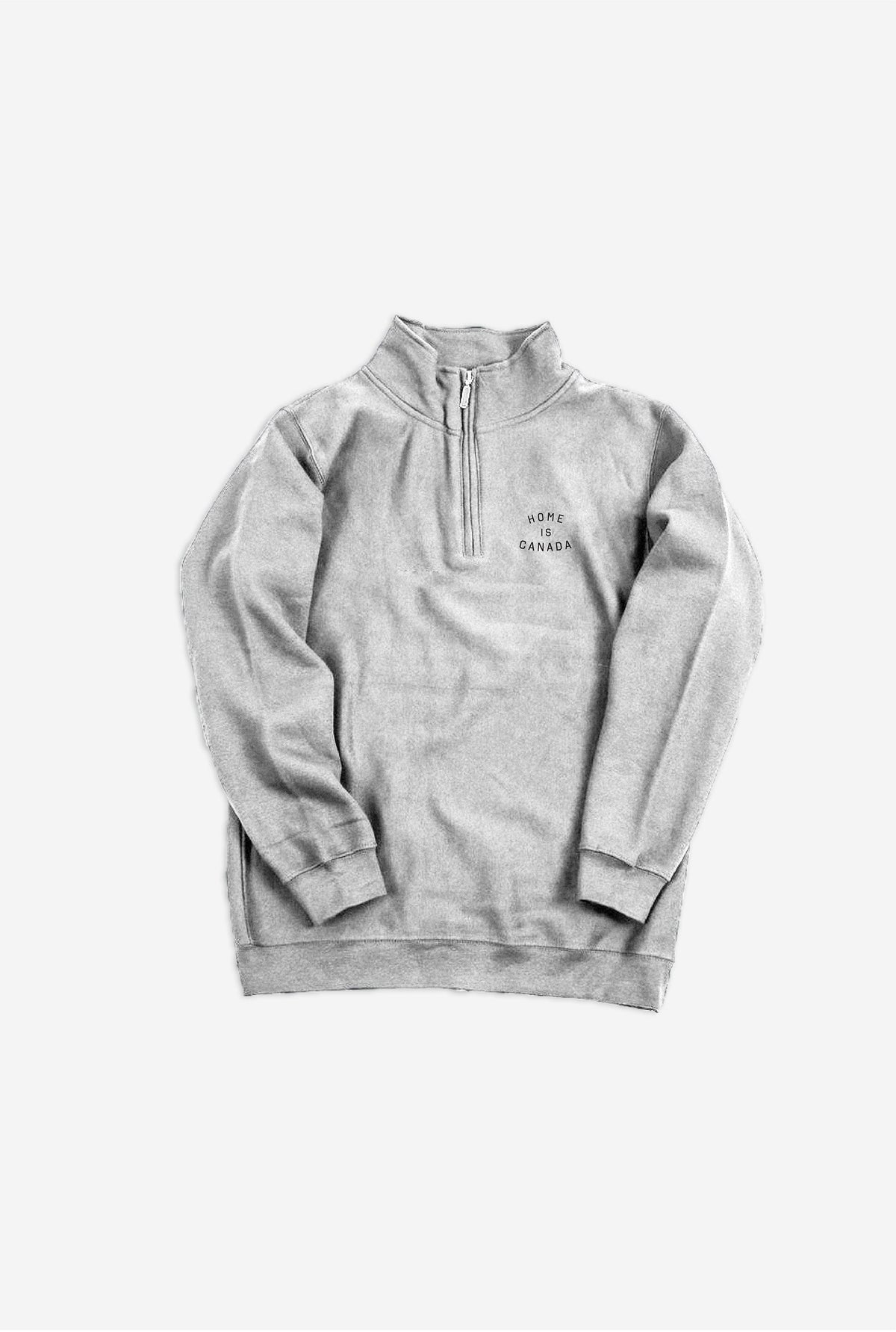 Home is Canada Quarter Zip Sweater - Grey