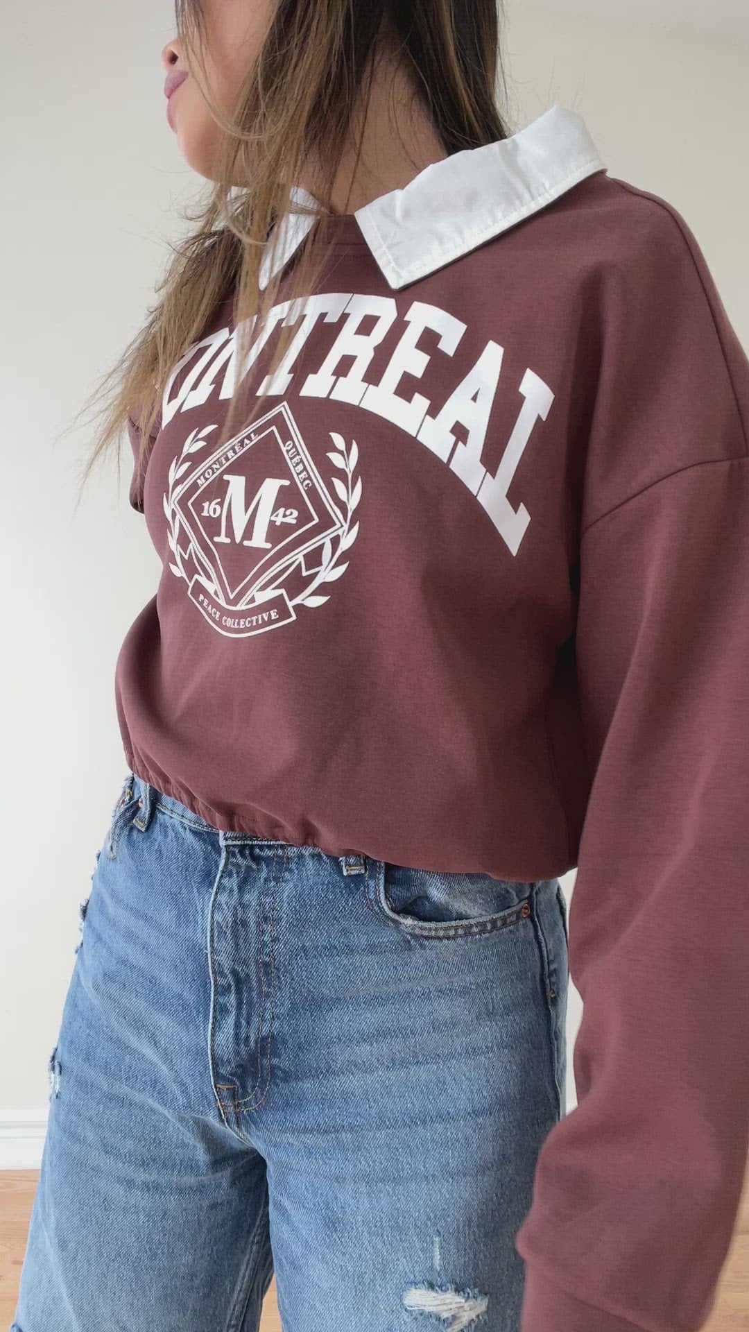 Montreal Vintage Collar Sweater - Maroon