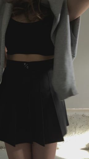 P/C Logo Tennis Skirt - Black
