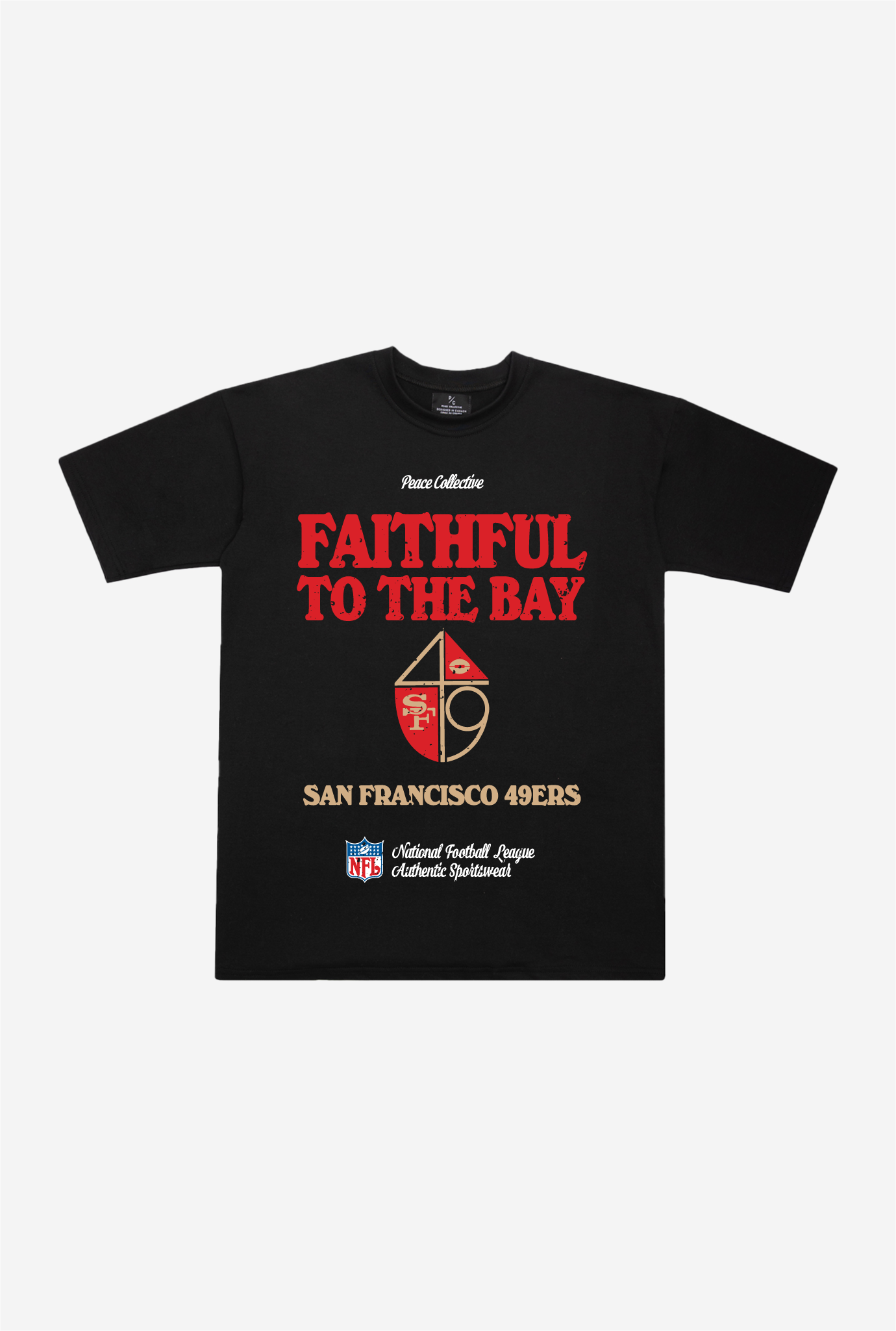 San Francisco 49ers Vintage Ad Heavyweight T-Shirt - Black