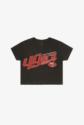 San Francisco 49ers Garment Dyed Cropped T-Shirt - Black