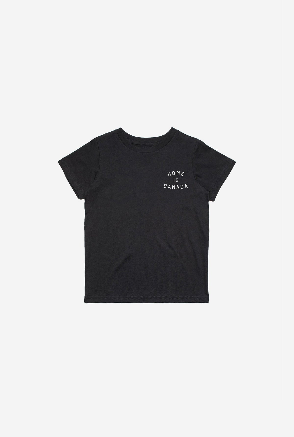 Home is Canada Crescent Kids T Shirt - Black