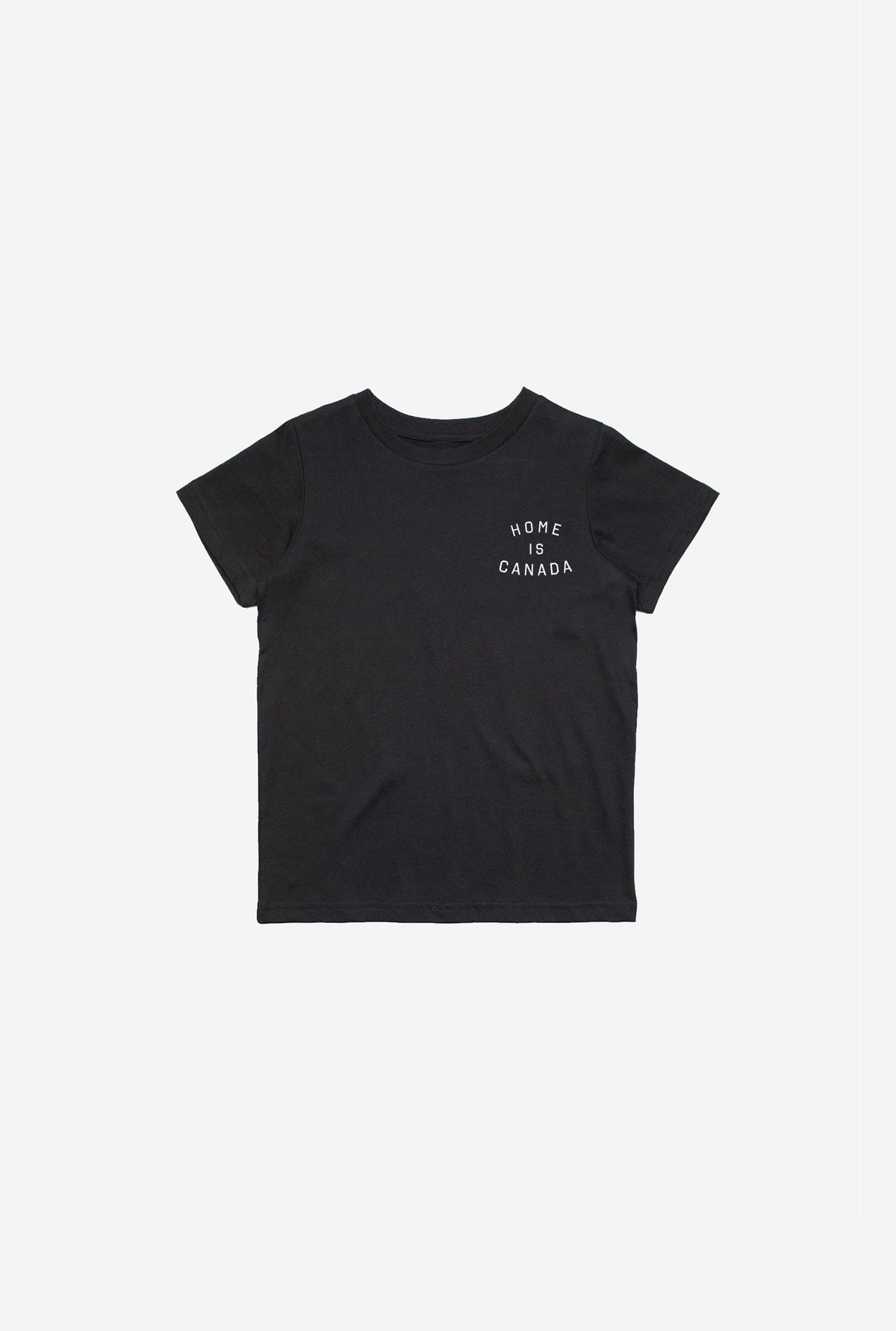 Home is Canada Crescent Kids T Shirt - Black