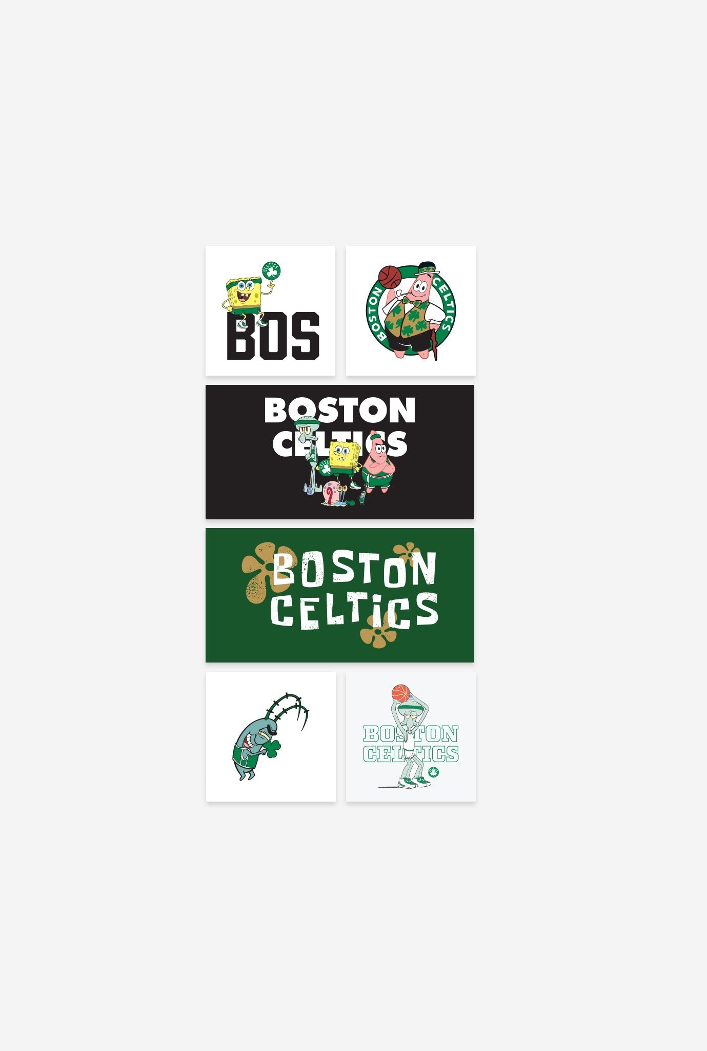 NBA x Spongebob Boston Celtics Sticker Pack