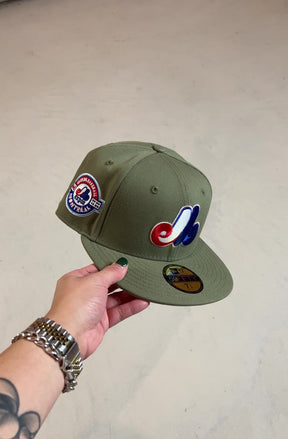 Montreal Expos 59FIFTY Pink Under Brim - Olive
