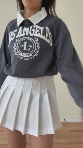 Los Angeles Vintage Collar Sweater - Navy