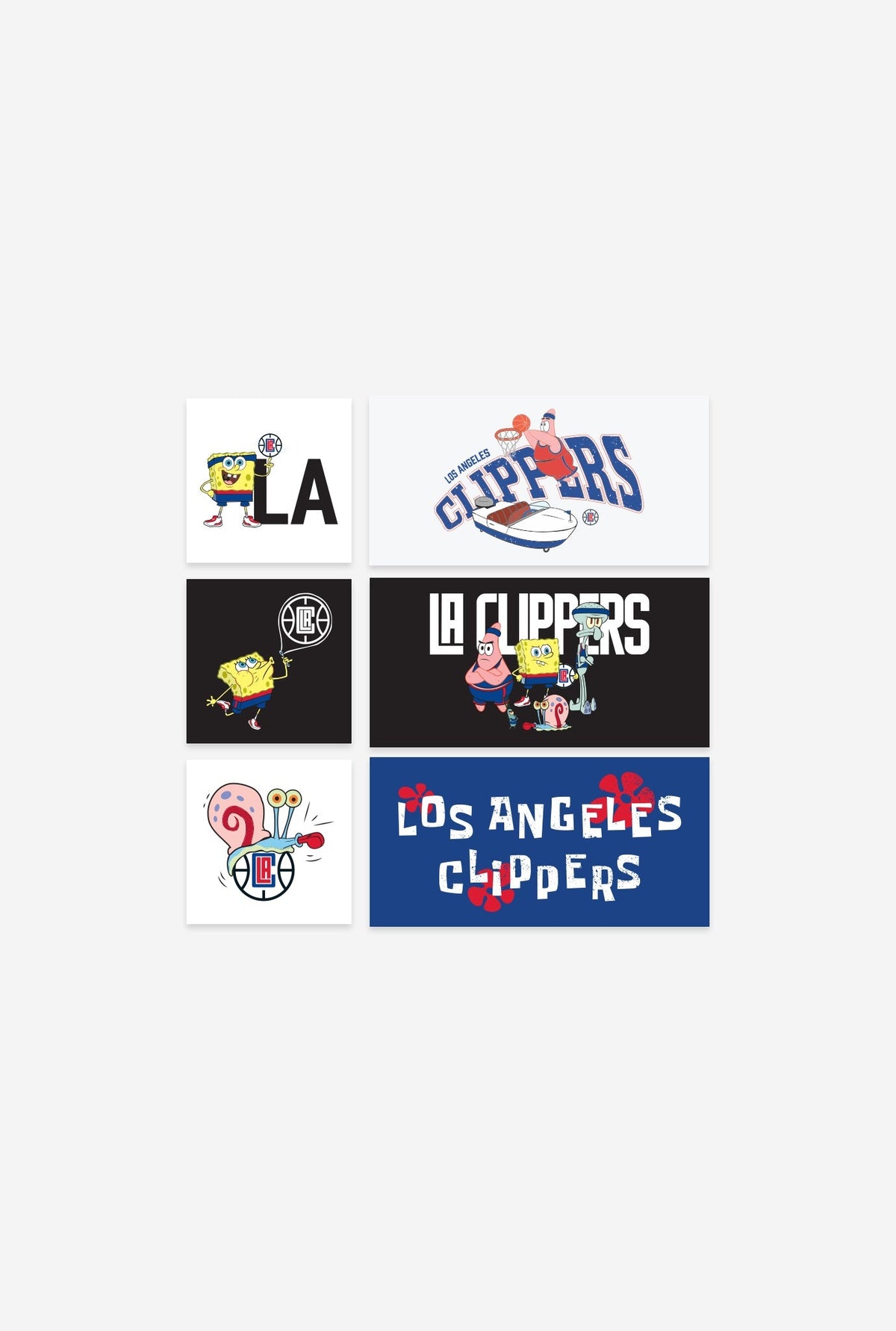 NBA x Spongebob LA Clippers Sticker Pack