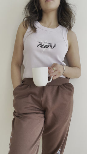 The Future is Ours Ribbed Tank - Orchid
