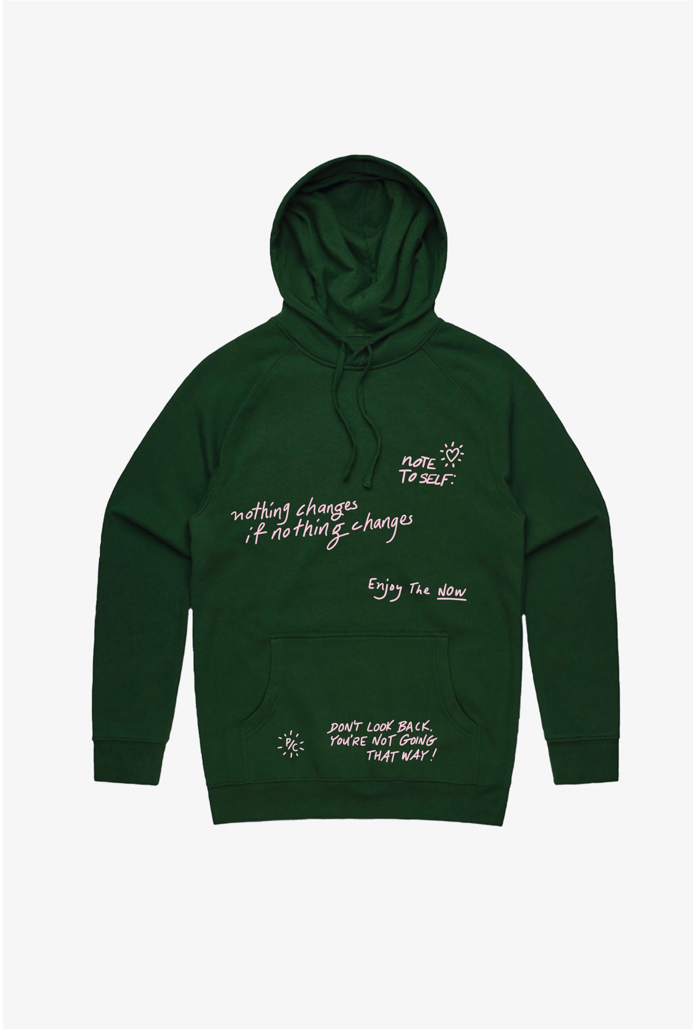 Note to Self Hoodie - Forest Green