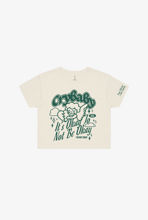 I'm Not Okay Cropped T-Shirt - Natural
