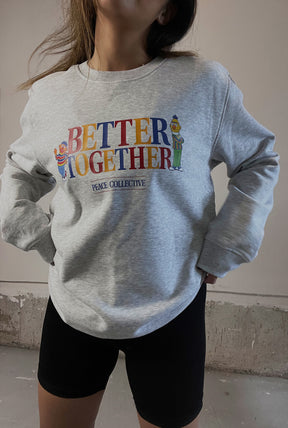 Bert and Ernie Better Together Vintage Crewneck - Ash